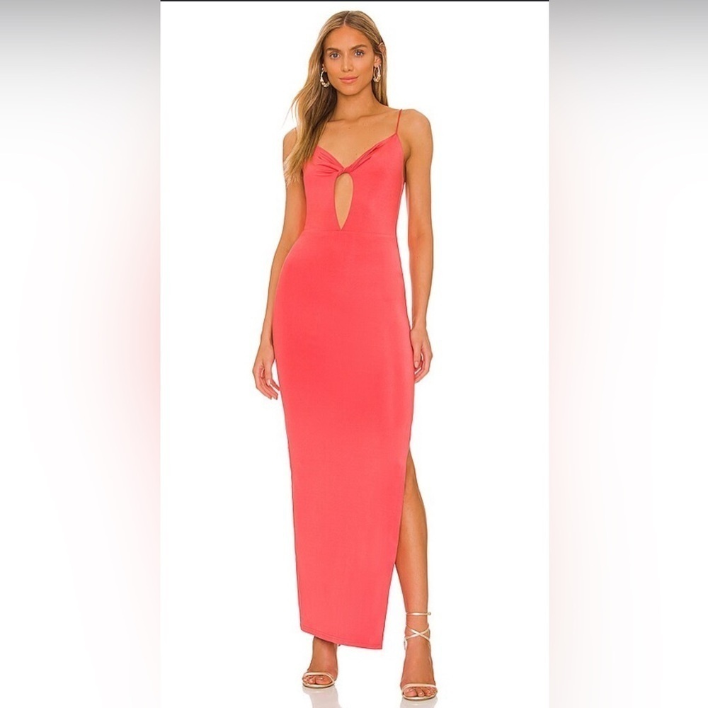 NWT superdown Felly Twist Maxi Dress Coral S Keyhole Summer Beach Chic - Picture 1 of 11